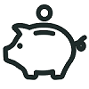 Geld wird gespart.